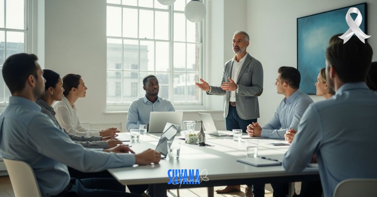 Janeiro Branco saúde mental em palestra corporativa cinematográfica sobre bem‑estar e produtividade