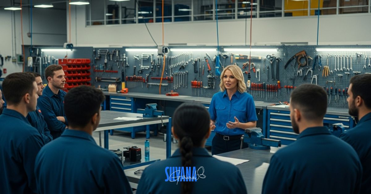 Palestrante falando sobre hiperprodutividade no trabalho e saúde mental em ambiente corporativo