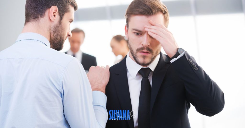 Ambiente corporativo com liderança e impacto emocional